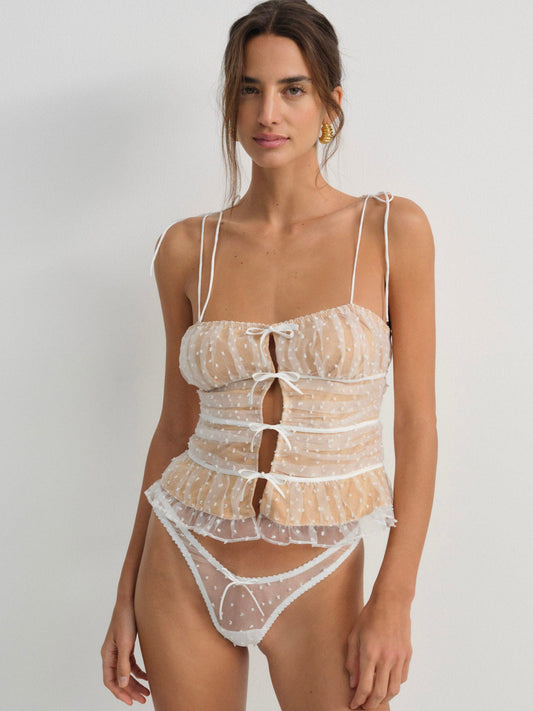 For Love and Lemons - Devon Dot Bustier - White