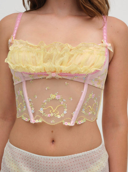 For Love and Lemons - Sunny Bouquet Bustier - Multi Yellow