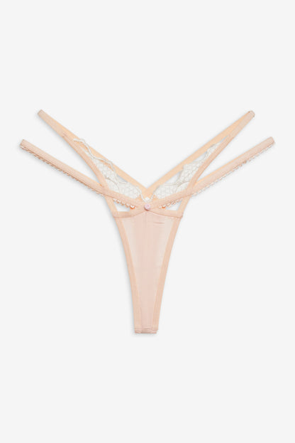 For Love and Lemons - Tea Cake Lace Thong Panty - White