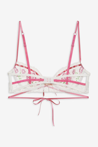 For Love and Lemons - Rose Milk Eyelet Underwire Bra - Pink