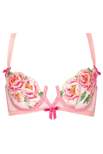 For Love and Lemons - Needle Point Roses Underwire Bra - Pink