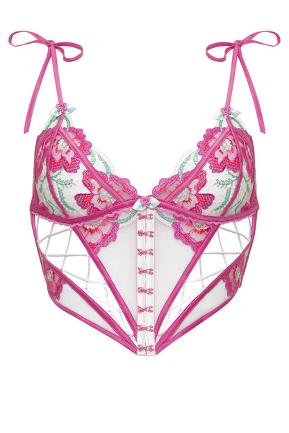 For Love and Lemons - Festival Floral Bustier - Pink