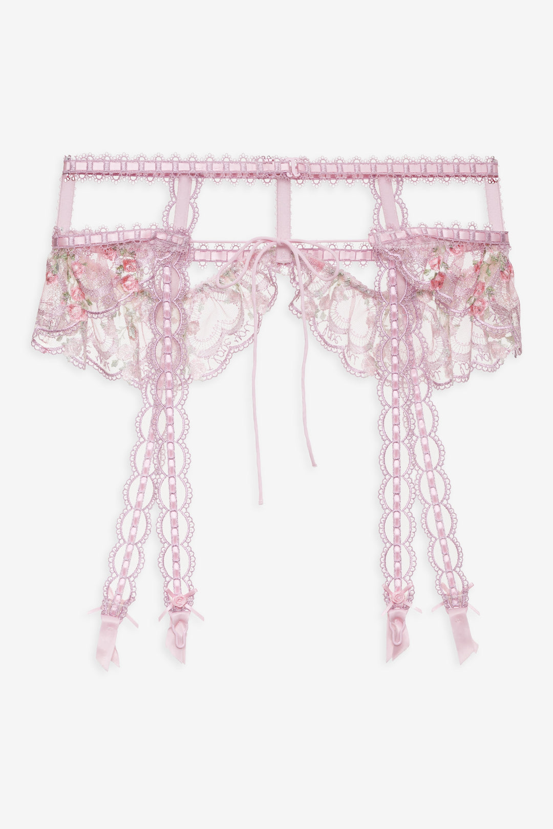 For Love and Lemons - Ily Embroidered Garter Belt - Pink
