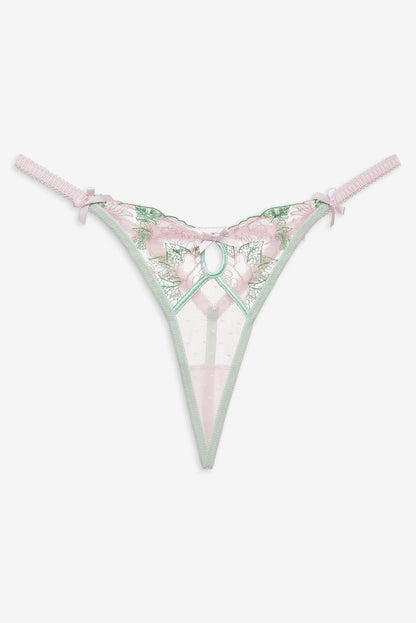 For Love and Lemons - Love Story Thong Panty - Green