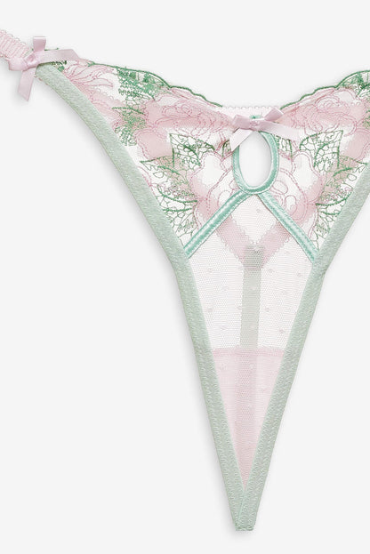 For Love and Lemons - Love Story Thong Panty - Green