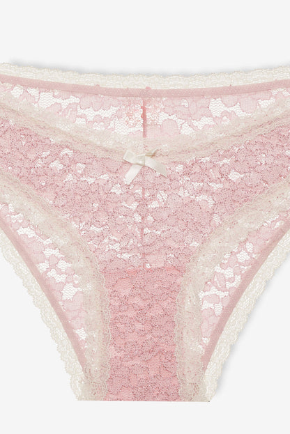 For Love and Lemons - Pamela Stretch Lace Cheeky Panty - Pink