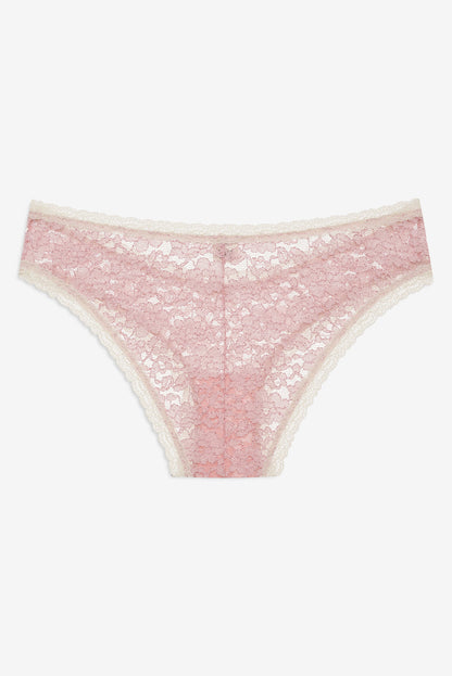 For Love and Lemons - Pamela Stretch Lace Cheeky Panty - Pink