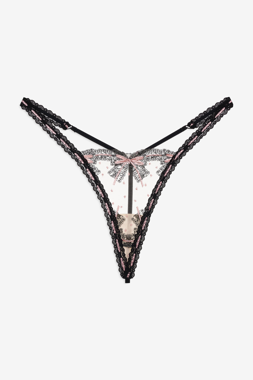 For Love and Lemons - Love Letters Thong Panty - Black