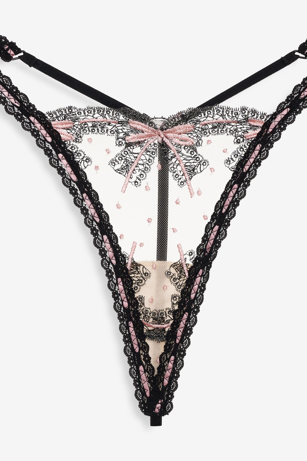 For Love and Lemons - Love Letters Thong Panty - Black