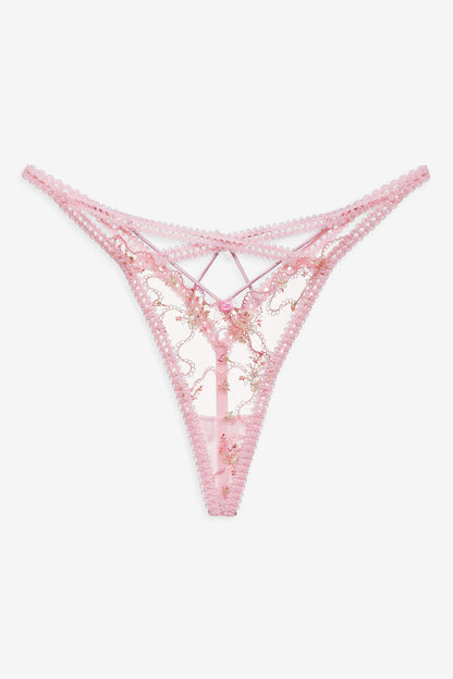 For Love and Lemons - Dainty Daphne Thong Panty - Pink