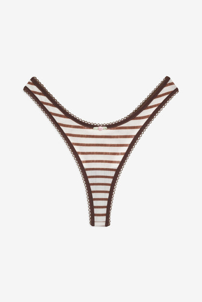 For Love and Lemons - Bella Thong Panty - Brown