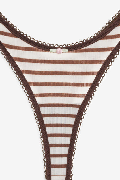 For Love and Lemons - Bella Thong Panty - Brown