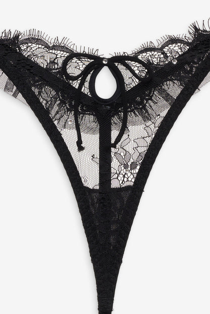 For Love and Lemons - Sonja Thong Panty - Black