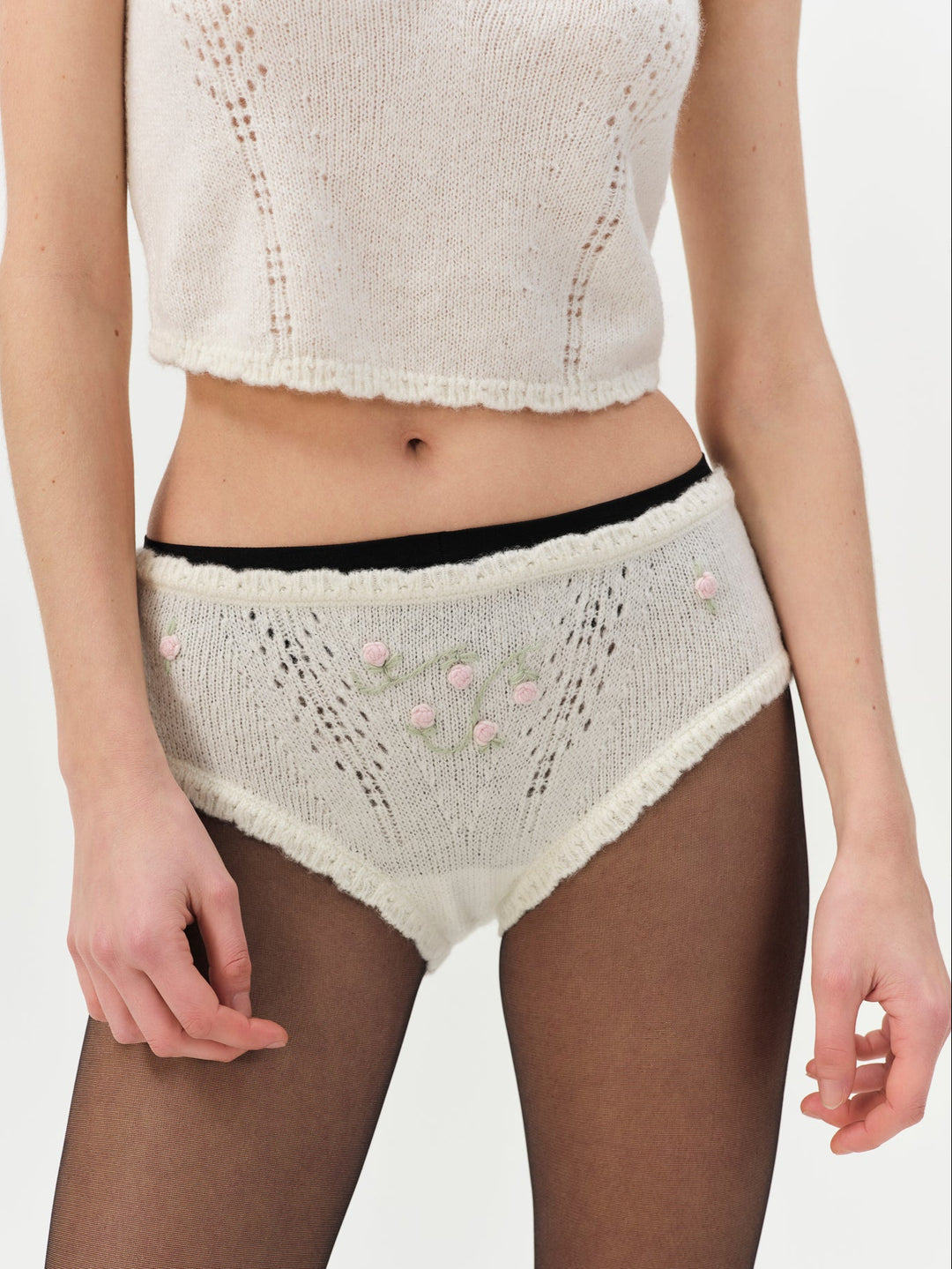 For Love and Lemons - London Knit Panty - Cream