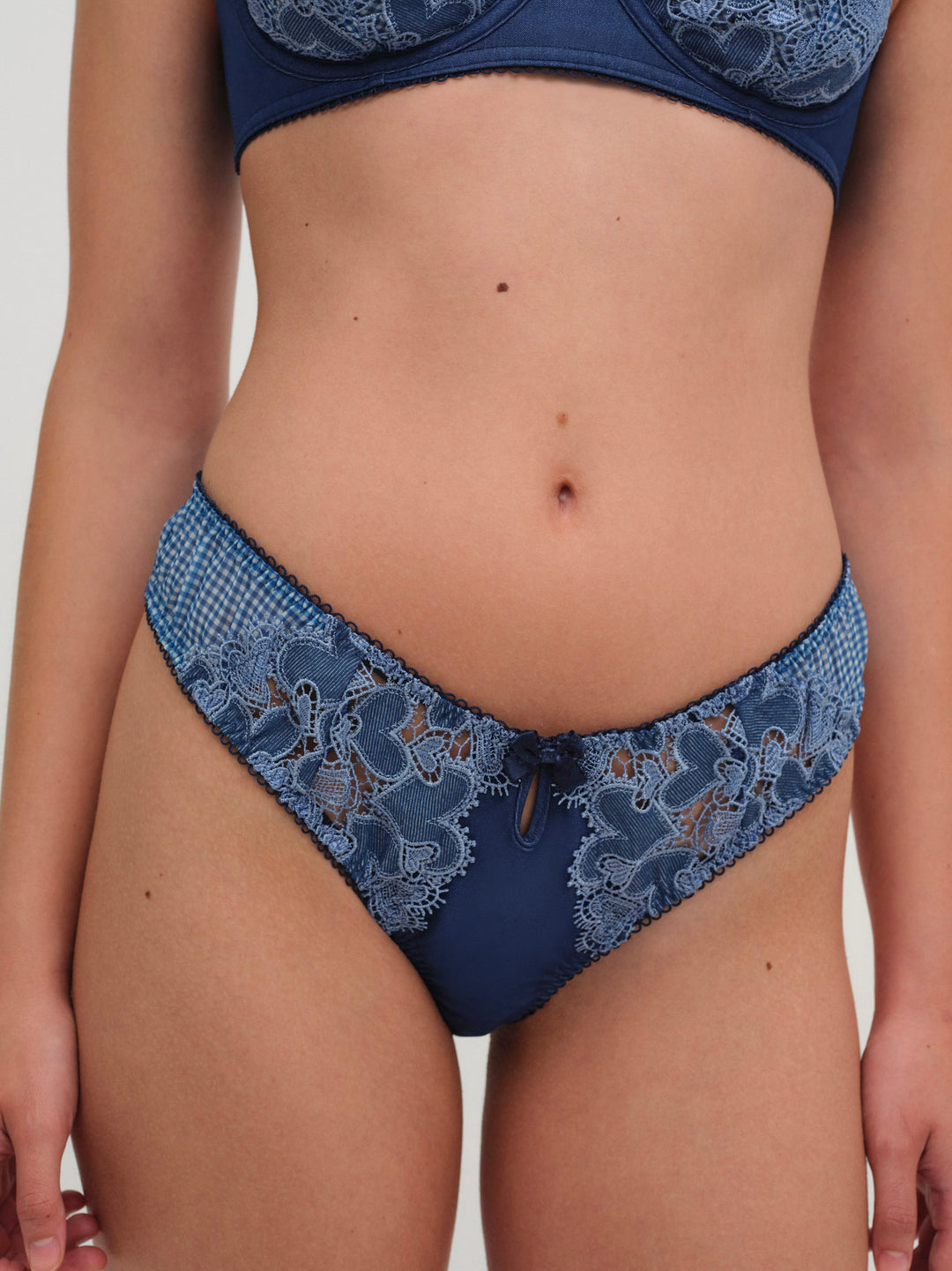 For Love and Lemons - Denim Hearts High Waisted Panty - Blue