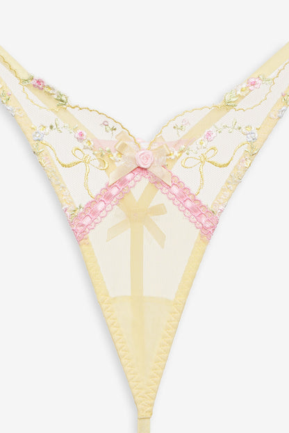 For Love and Lemons - Sunny Bouquet Thong Panty - Multi Yellow