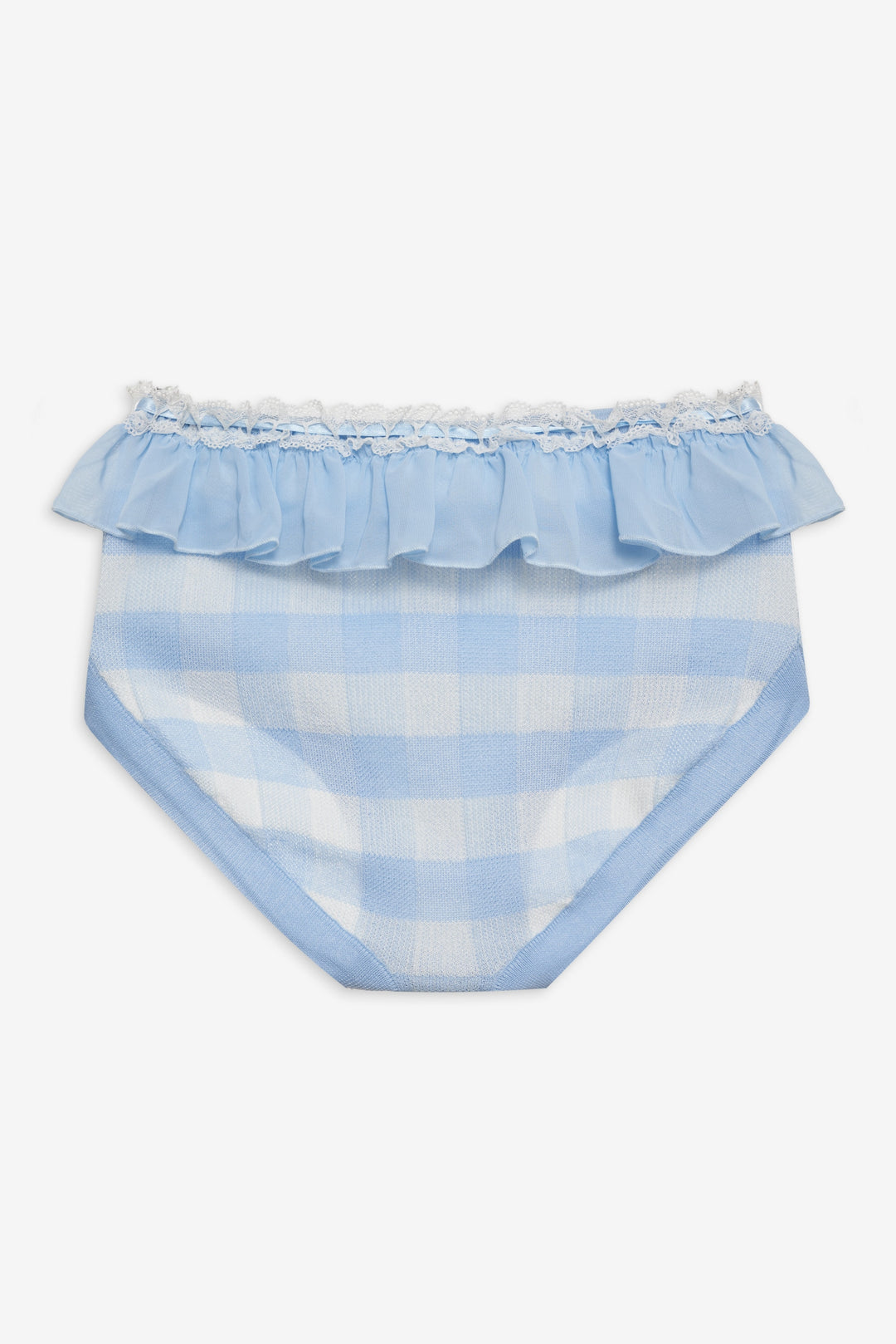 For Love and Lemons - Brushed Gingham Knit Panty - Blue