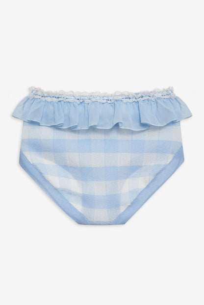 For Love and Lemons - Brushed Gingham Knit Panty - Blue