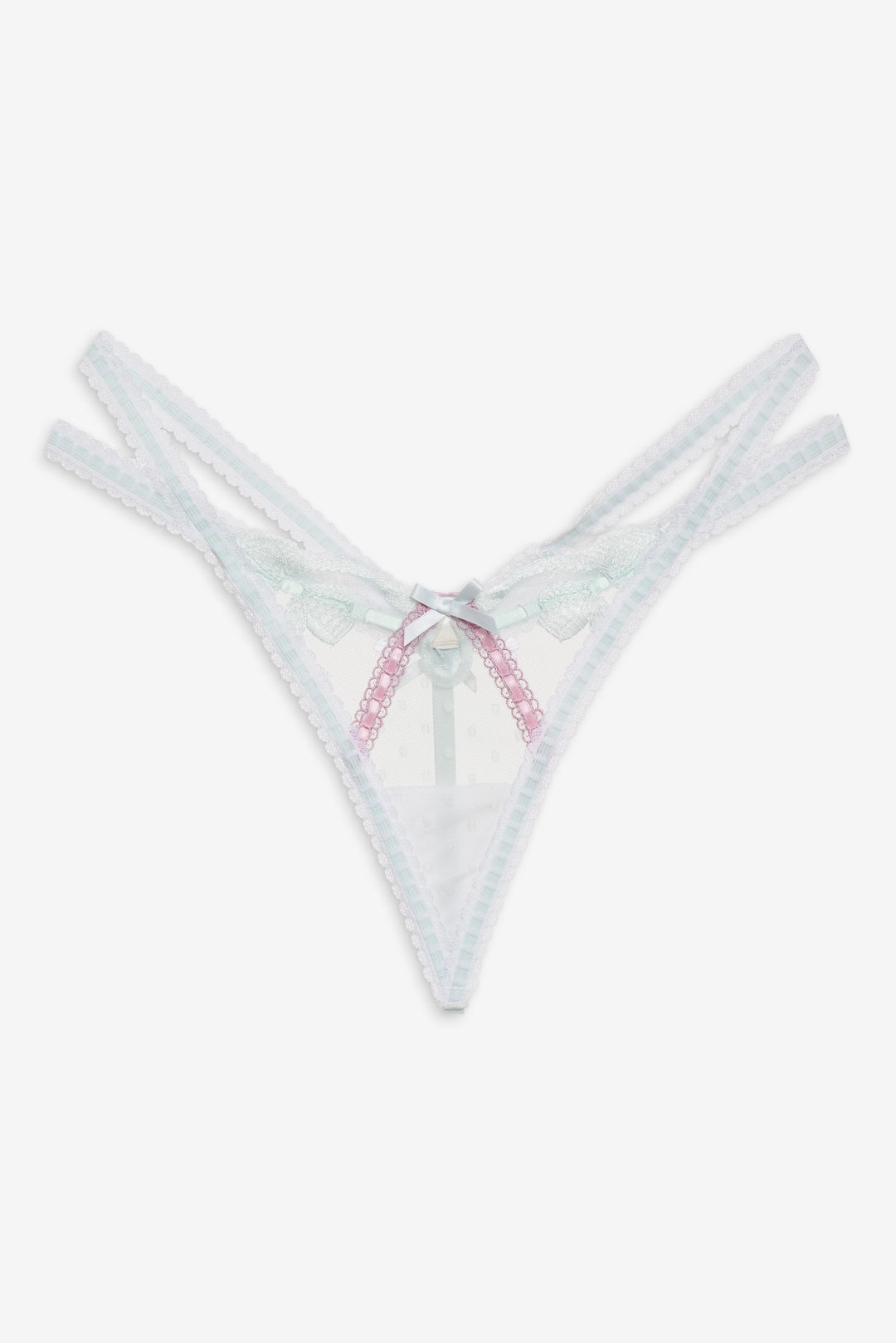 For Love and Lemons - Billie Bow Thong Panty - Mint