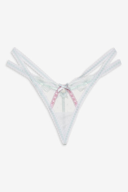 For Love and Lemons - Billie Bow Thong Panty - Mint