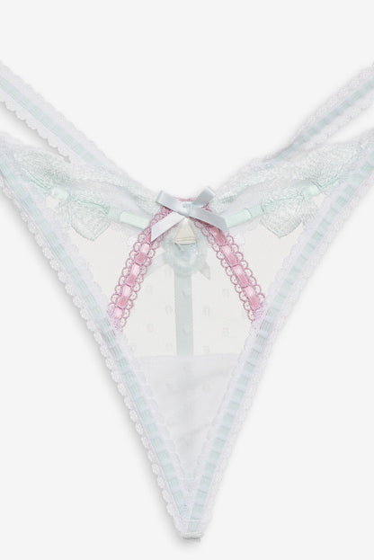 For Love and Lemons - Billie Bow Thong Panty - Mint