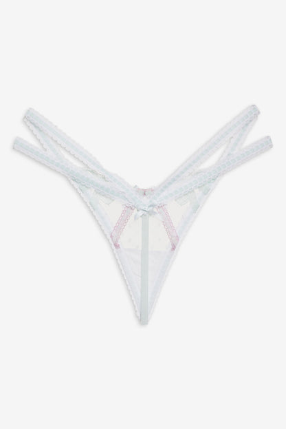 For Love and Lemons - Billie Bow Thong Panty - Mint
