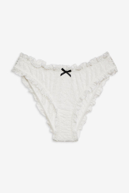 For Love and Lemons - Sally Stretch Lace Cheeky Panty - White