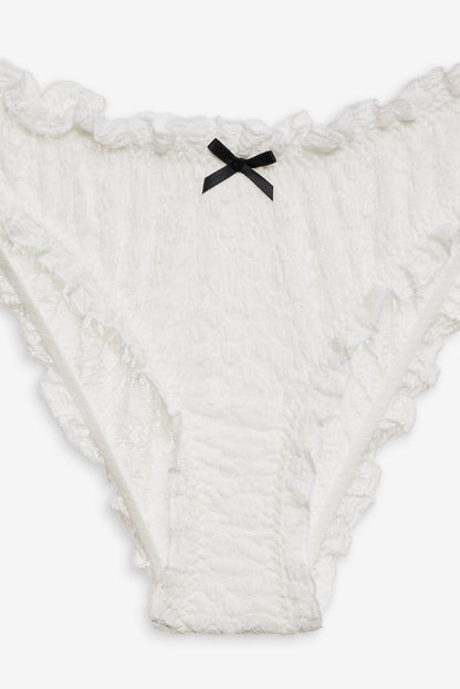 For Love and Lemons - Sally Stretch Lace Cheeky Panty - White