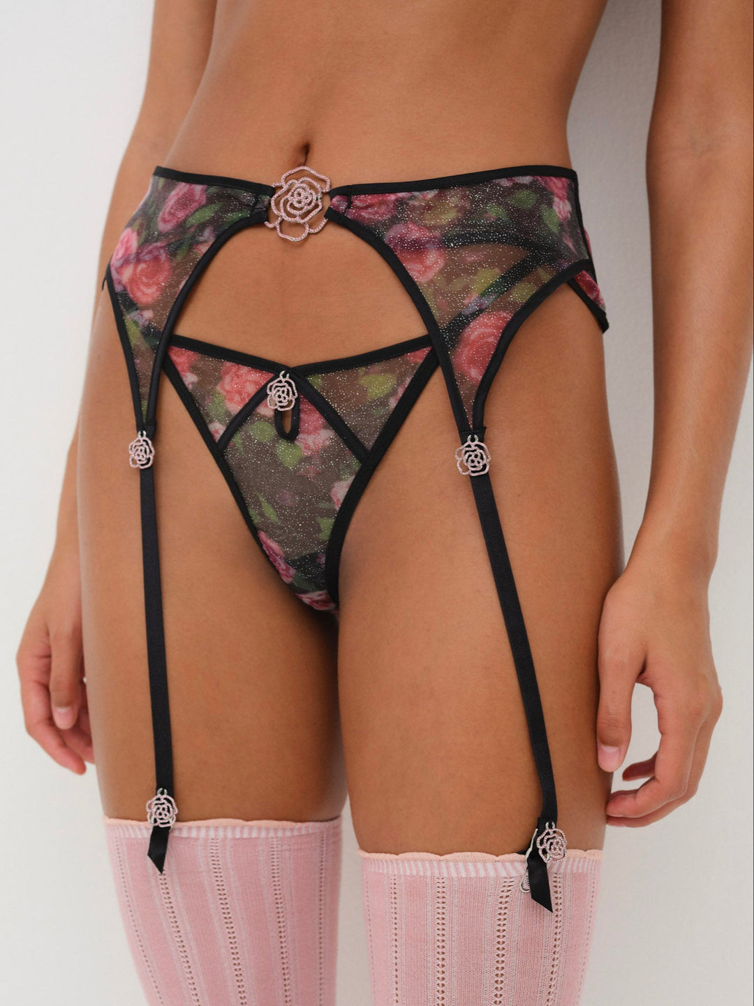 For Love and Lemons - Ciara Garter Belt - Black