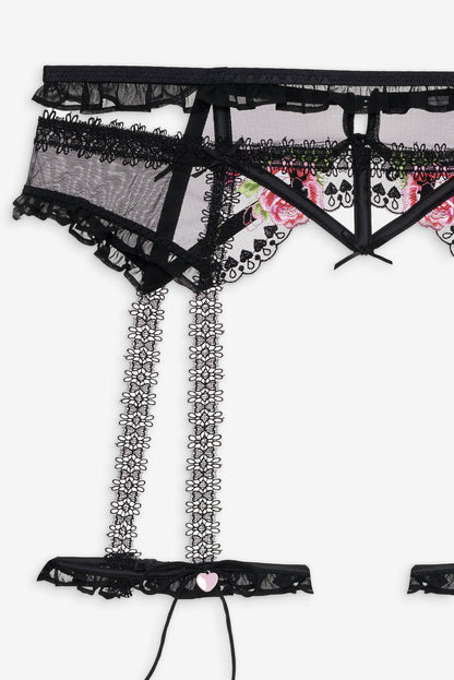 For Love and Lemons - Love Garden Garter Belt - Black