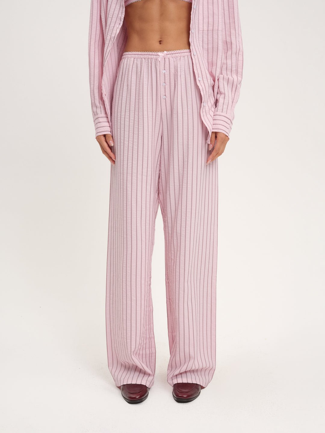 For Love and Lemons - Mindy Wide Leg Pant - Pink