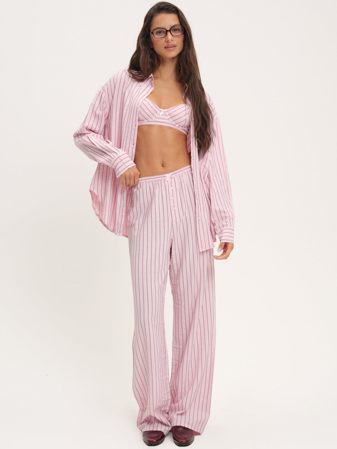 For Love and Lemons - Mindy Wide Leg Pant - Pink