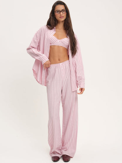 For Love and Lemons - Mindy Wide Leg Pant - Pink