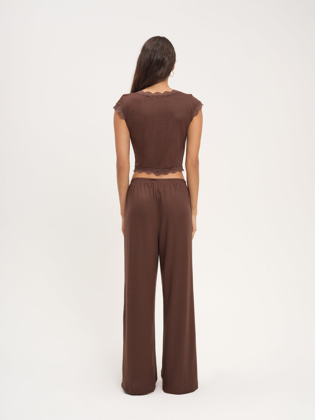For Love and Lemons - Elliana Wide Leg Pant - Chocolate