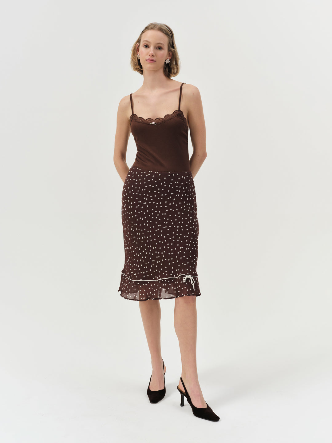 For Love and Lemons - Elliana Bodysuit - Chocolate
