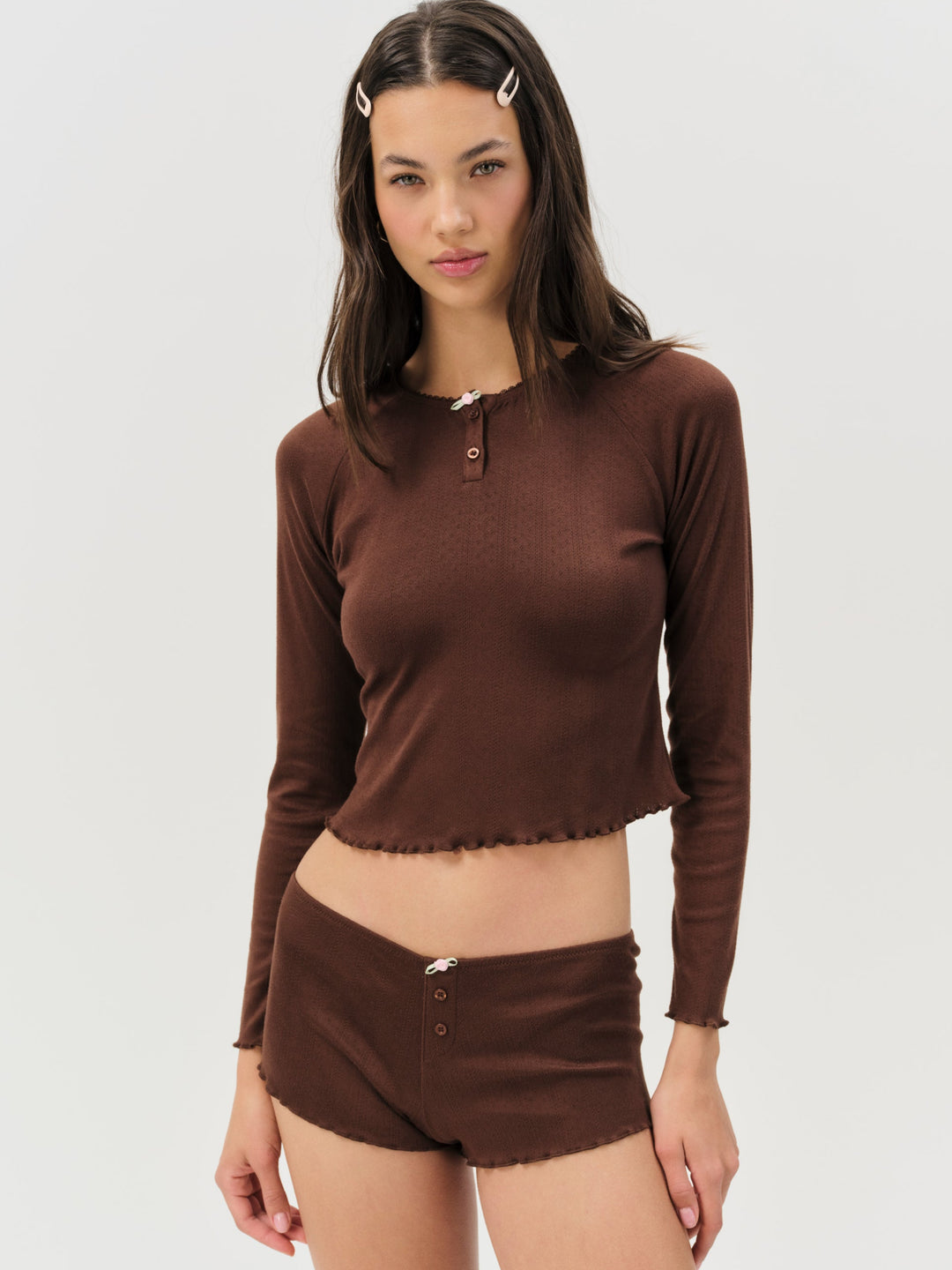 For Love and Lemons - Elliana Sleep Short - Chocolate
