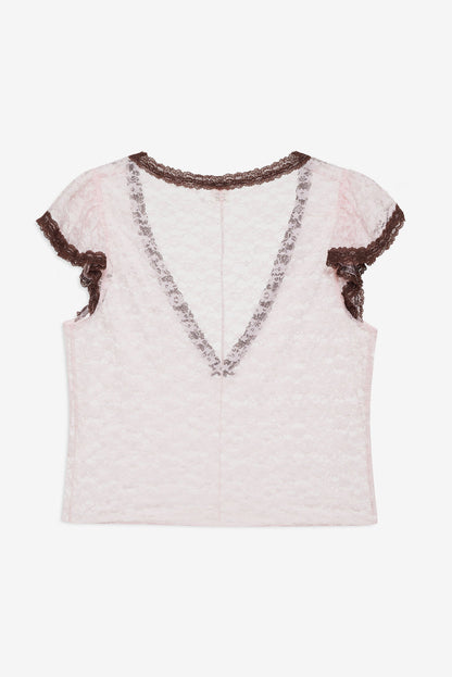 For Love and Lemons - Pamela Sleep Top - LT Pink