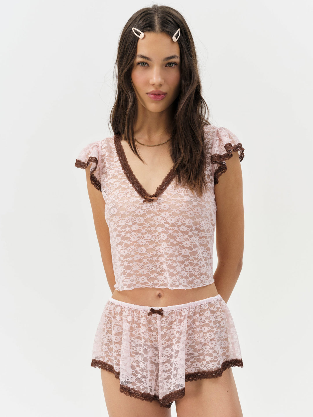 For Love and Lemons - Pamela Sleep Short - LT Pink
