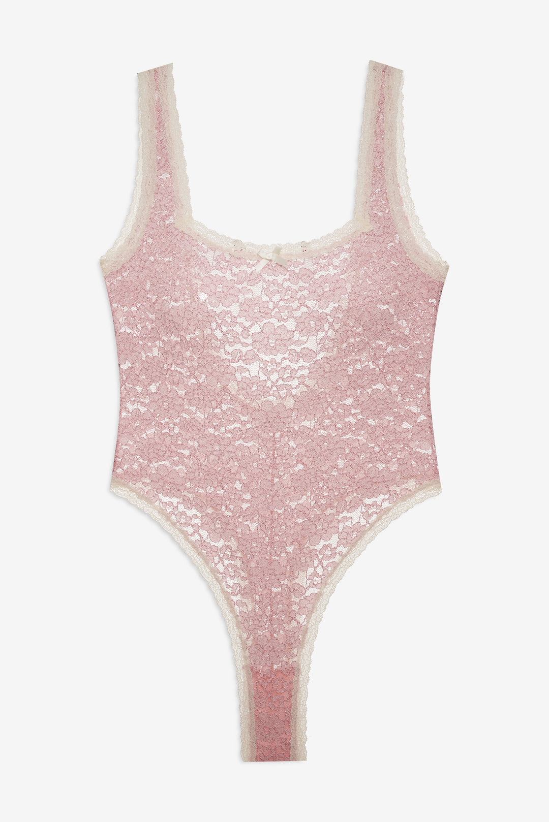 For Love and Lemons - Pamela Stretch Lace Bodysuit - Pink