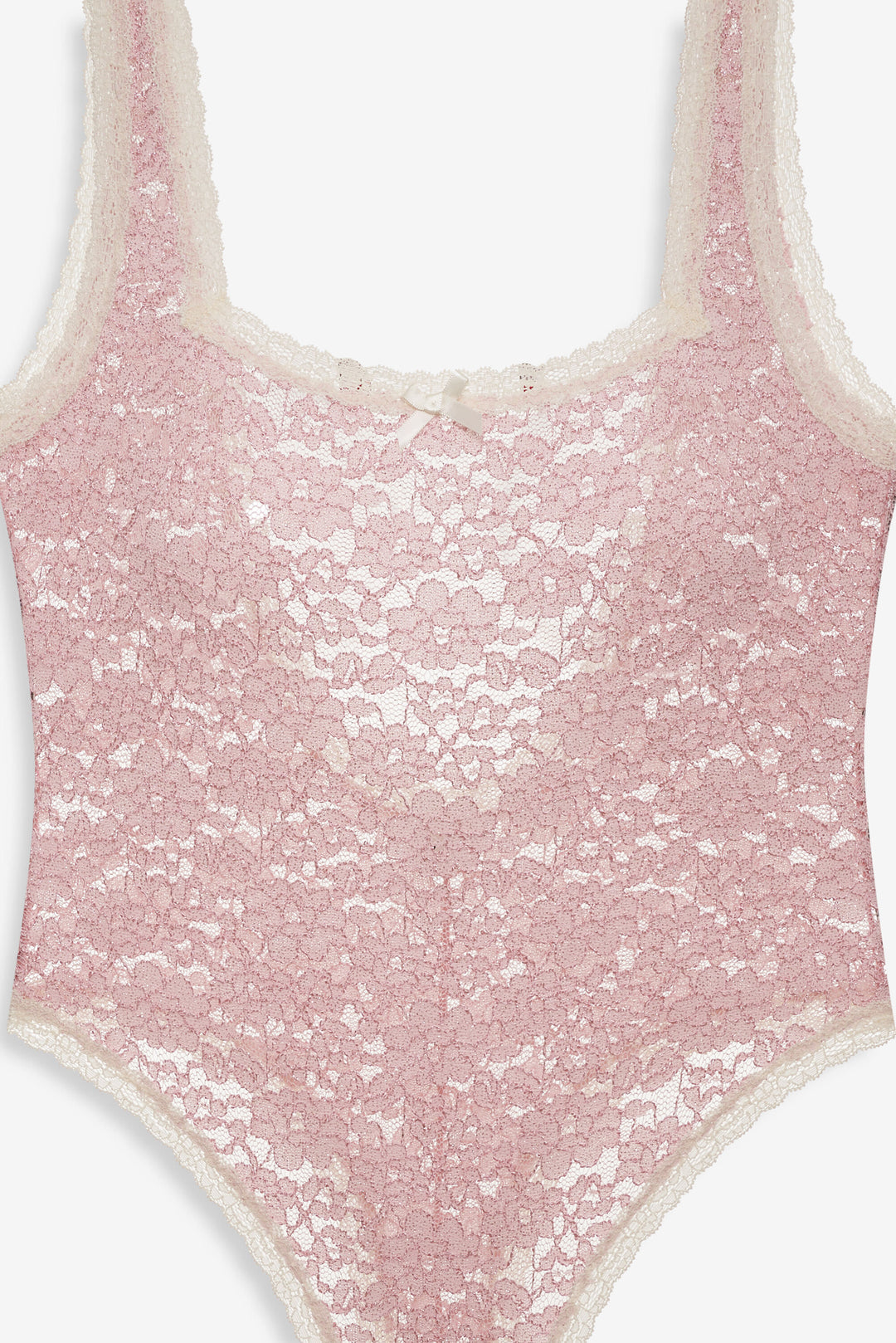 For Love and Lemons - Pamela Stretch Lace Bodysuit - Pink