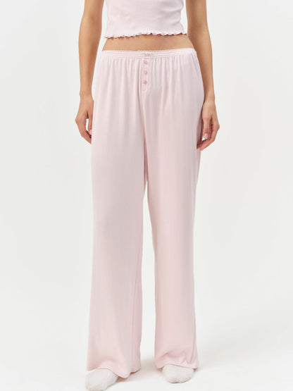 For Love and Lemons - Elliana Wide Leg Pant - Dusty Pink