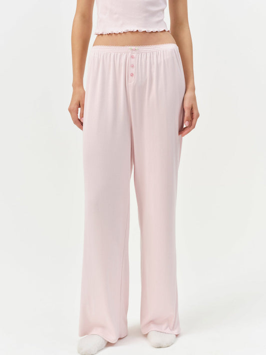 For Love and Lemons - Elliana Wide Leg Pant - Dusty Pink
