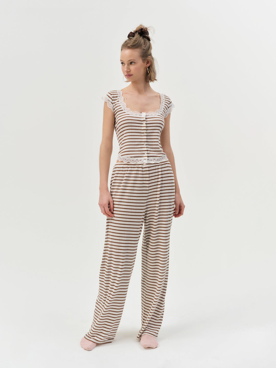 For Love and Lemons - Bella Wide Leg Pant - Brown