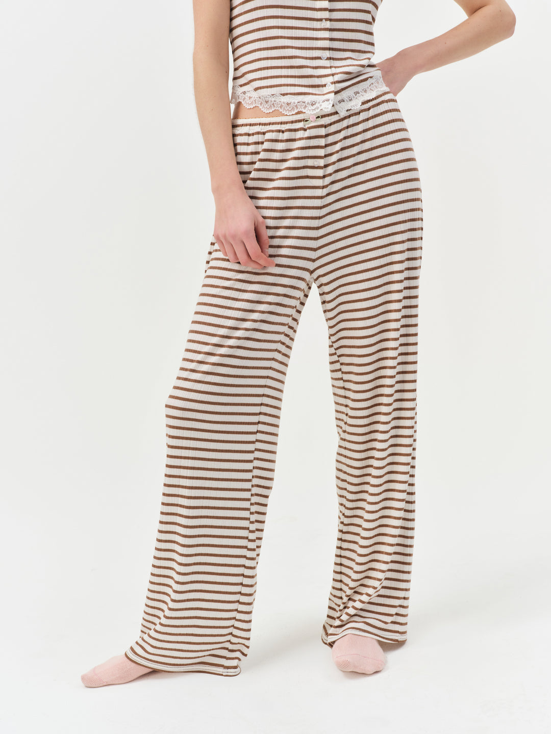 For Love and Lemons - Bella Wide Leg Pant - Brown