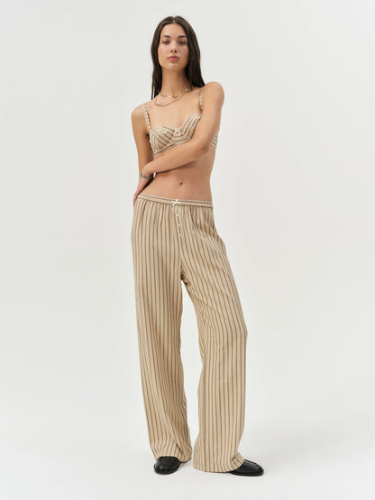 For Love and Lemons - Mindy Wide Leg Pant - Brown