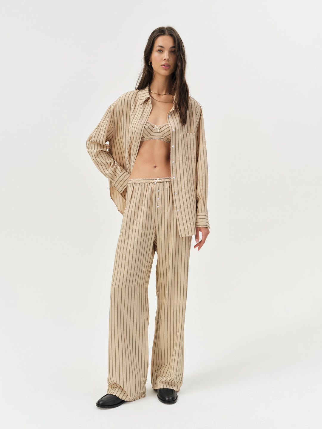 For Love and Lemons - Mindy Wide Leg Pant - Brown