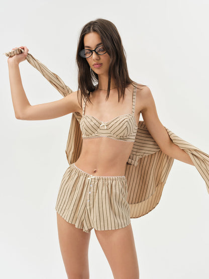 For Love and Lemons - Mindy Boxer Short - Brown