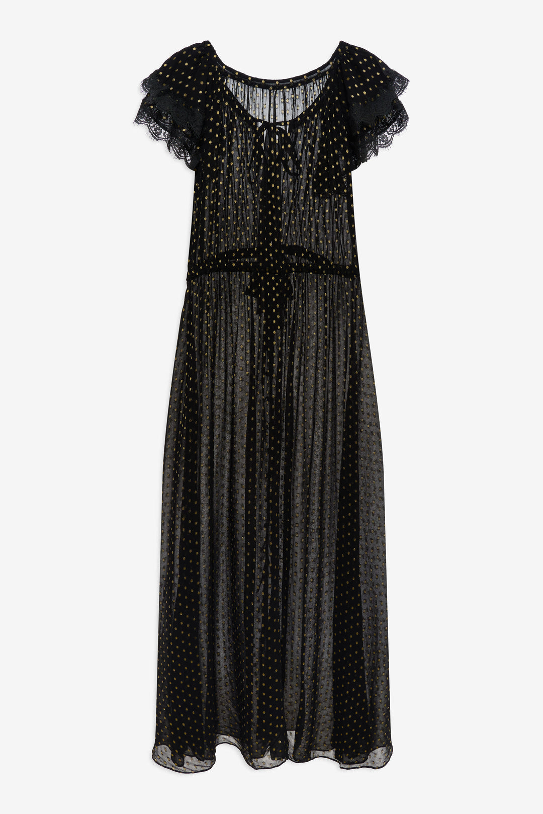 For Love and Lemons - Liz Lurex Dot Robe - Black
