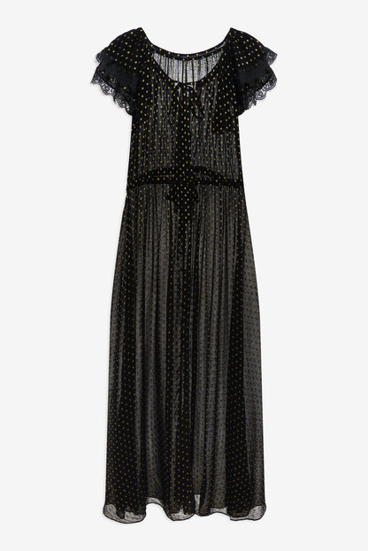For Love and Lemons - Liz Lurex Dot Robe - Black