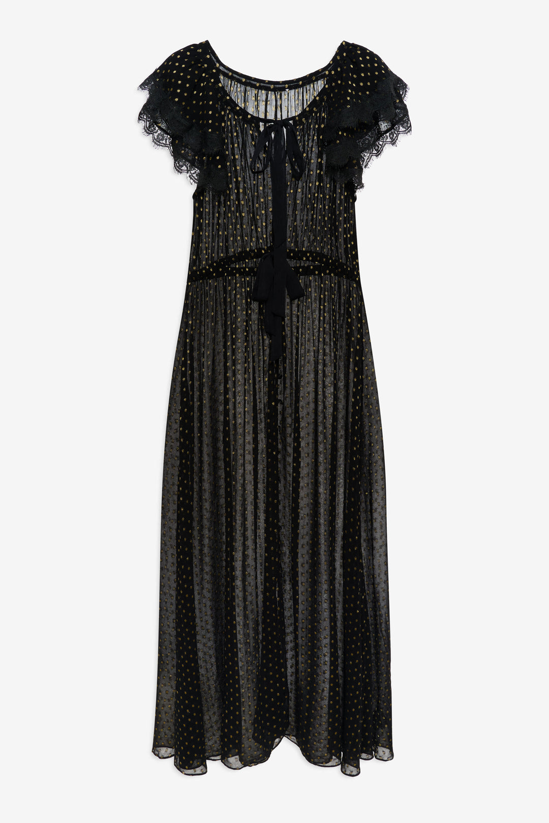 For Love and Lemons - Liz Lurex Dot Robe - Black
